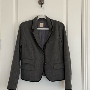 GAP Women's Dark Gray Blazer with Black Piping